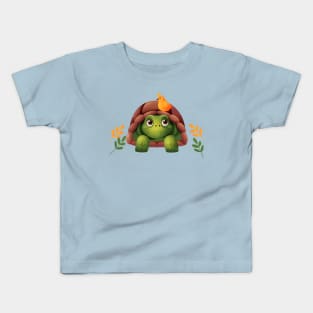 Turtle Bird Illustration Kids T-Shirt